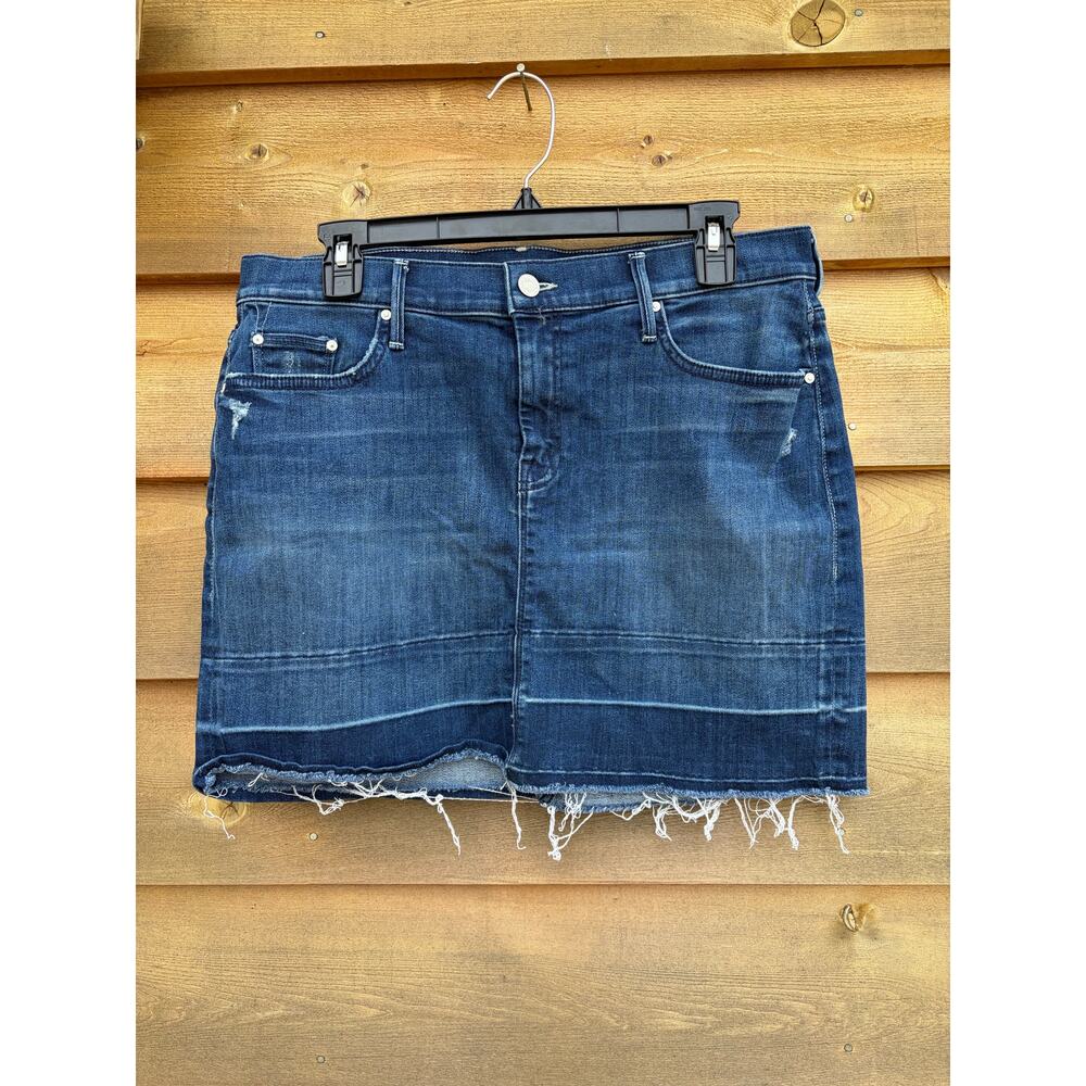 Mother undone hem denim mini skirt - Picture 3 of 8